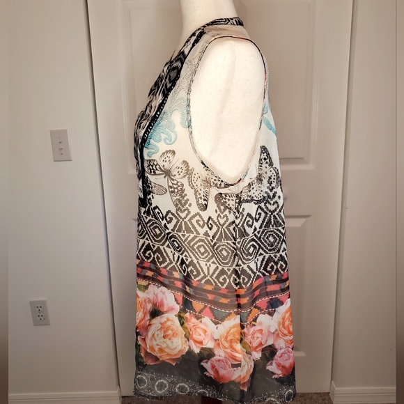 Valerie Steven's Mixed Print Chiffon dressy top - Picture 4 of 6